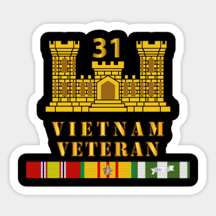 31st Engineer Battalion - ENG Branch - Vietnam Vet w VN SVC Sticker